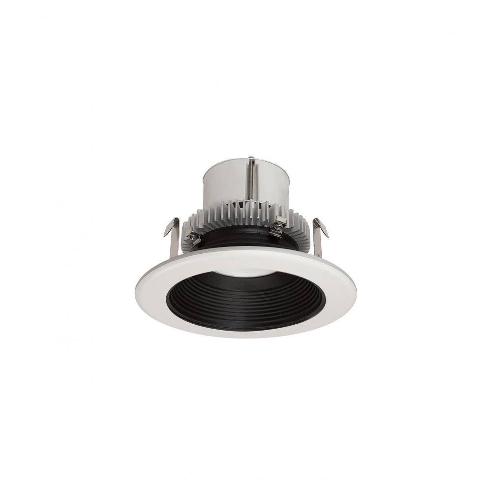 4" Cobalt Click Round Retrofit Baffle, 1000lm / 12W, 3000K, Black Baffle / White Flange,
