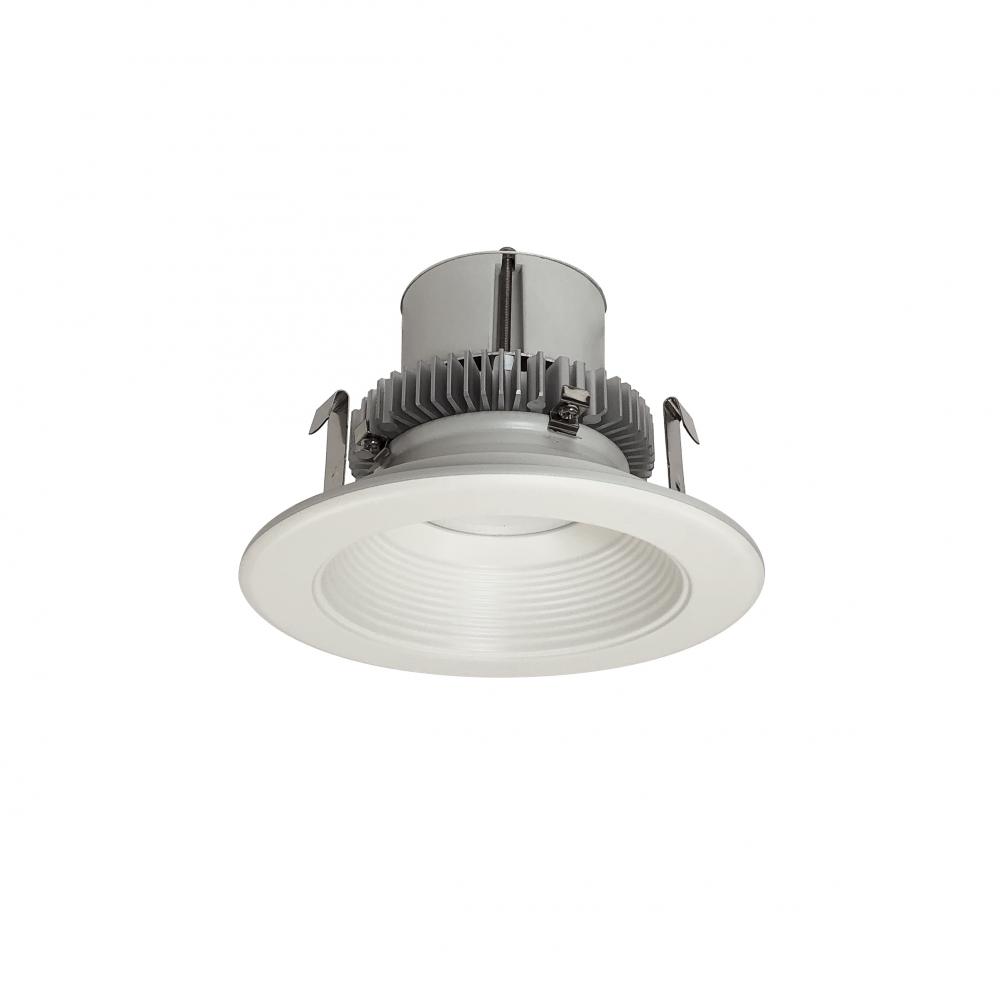 4" Cobalt Click Round Retrofit Baffle, 1000lm / 12W, 3500K, White Baffle / White Flange,