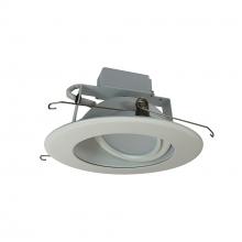 Nora NLCBC-66930XWWLE4 - 6" Cobalt Adjustable LED Retrofit, 1200lm / 14W, 3000K, White Reflector / White Flange,