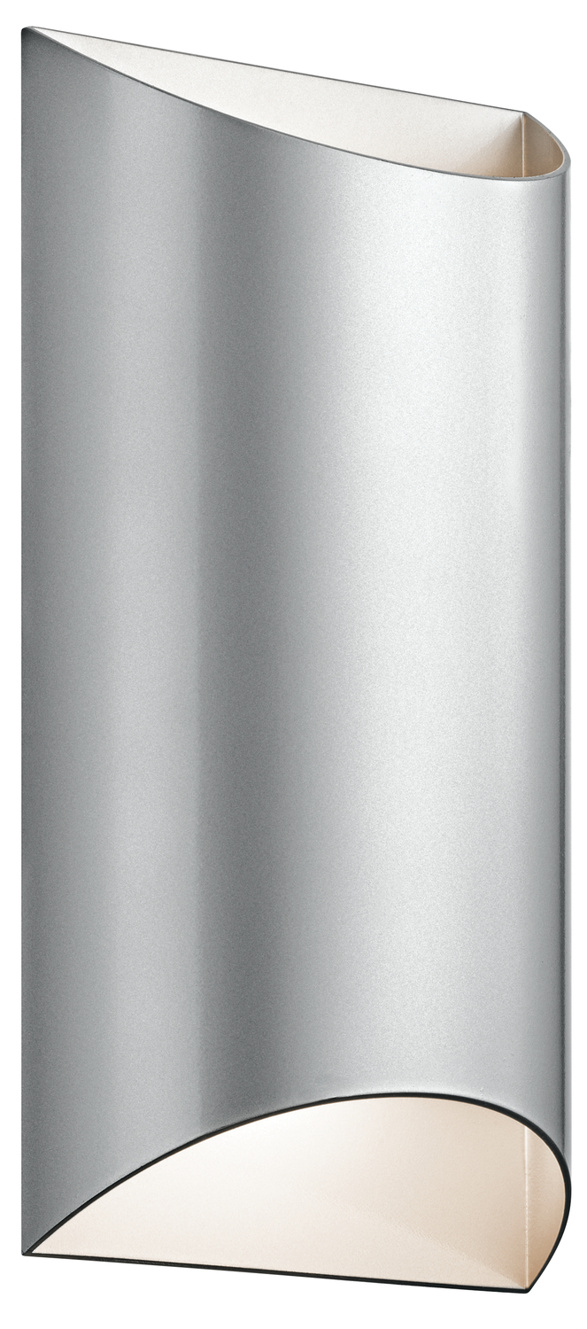 Wesley 14" LED Outdoor 2 Light Wall Light in Platinum