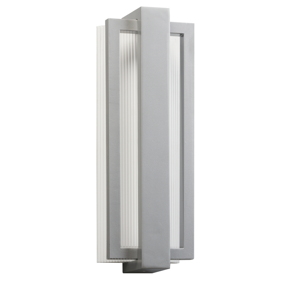 Sedo 18.25" LED Outdoor Wall Light with Clear Polycarbonate Diffuser in Platinum