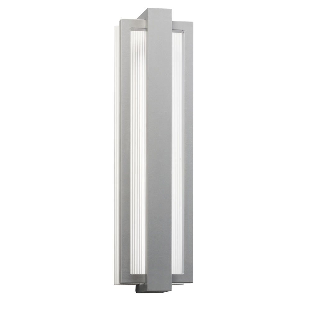 Sedo 24.25" LED Outdoor Wall Light with Clear Polycarbonate Diffuser in Platinum