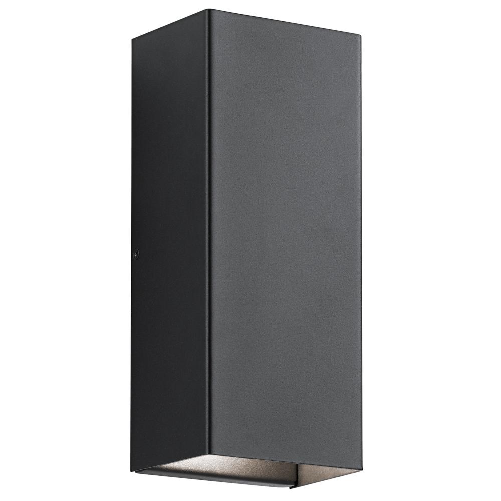 Walden 12" LED Outdoor Wall Light with Clear Tempered Glass With Inside Etch and Textured Black