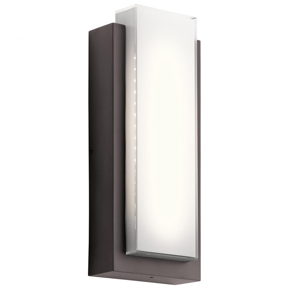 Dahlia 18.75" LED Outdoor Wall Light with White Glass Architectural Bronze