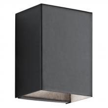 Kichler 49550BKTLED - Walden 7.25" LED Outdoor Wall Light with Clear Tempered Glass With Inside Etch and Textured Blac