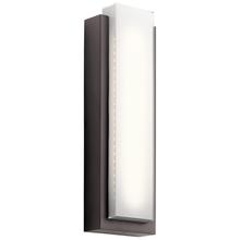 Kichler 49558AZLED - Dahlia 22.25" LED Outdoor Wall Light with White Glass Architectural Bronze