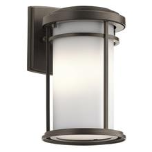 Kichler 49686OZL18 - Toman 10.25" LED Outdoor Wall Light with Satin Etched Glass in Olde Bronze