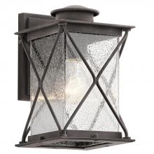 Kichler 49743WZCL18 - Argyle 10.25" 1 LED Outdoor Light Wall Light with Clear Seeded Glass in Weathered Zinc