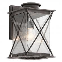 Kichler 49745WZCL18 - Argyle 15" 1 LED Light Outdoor Wall Light with Clear Seeded Glass in Weathered Zinc