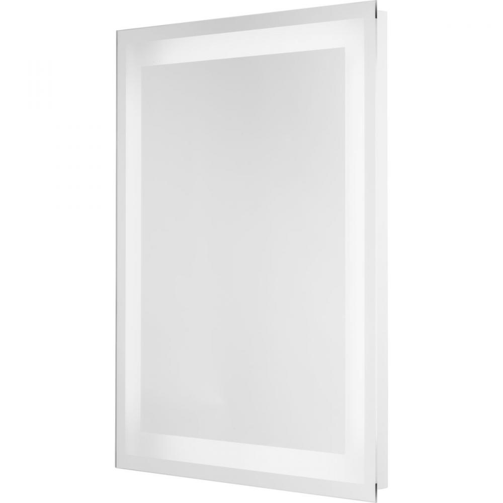Captarent Collection 30x36 in. Rectangular Illuminated Integrated LED White Modern Mirror