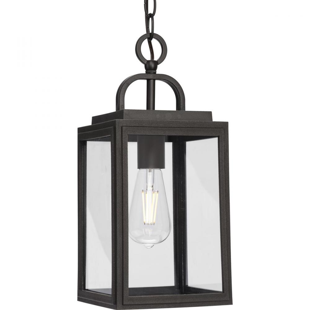 Grandbury Collection One-Light Transitional Antique Bronze Clear Glass Outdoor Hanging Light