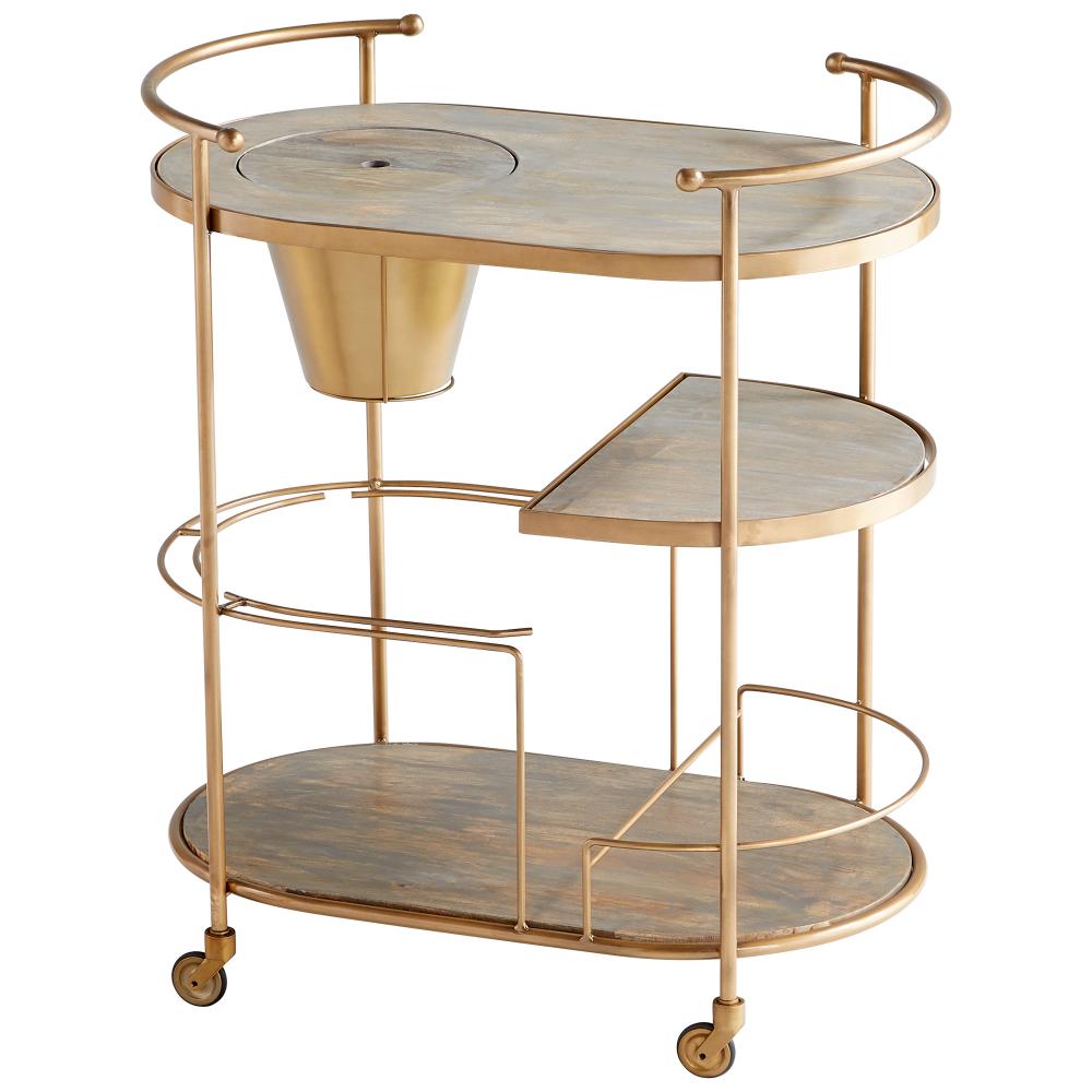 Barcraft Bar Cart Antique Brass