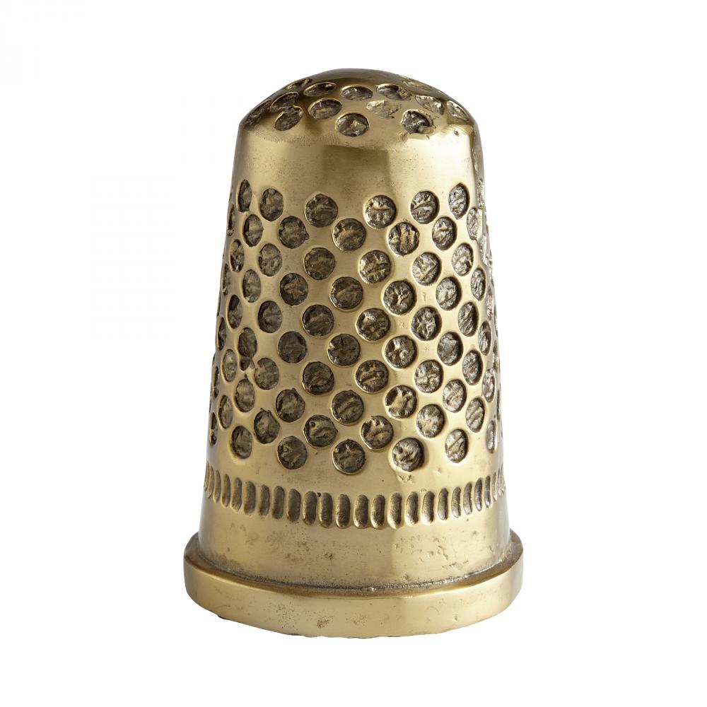 Sewing Thimble Token Aged Brass