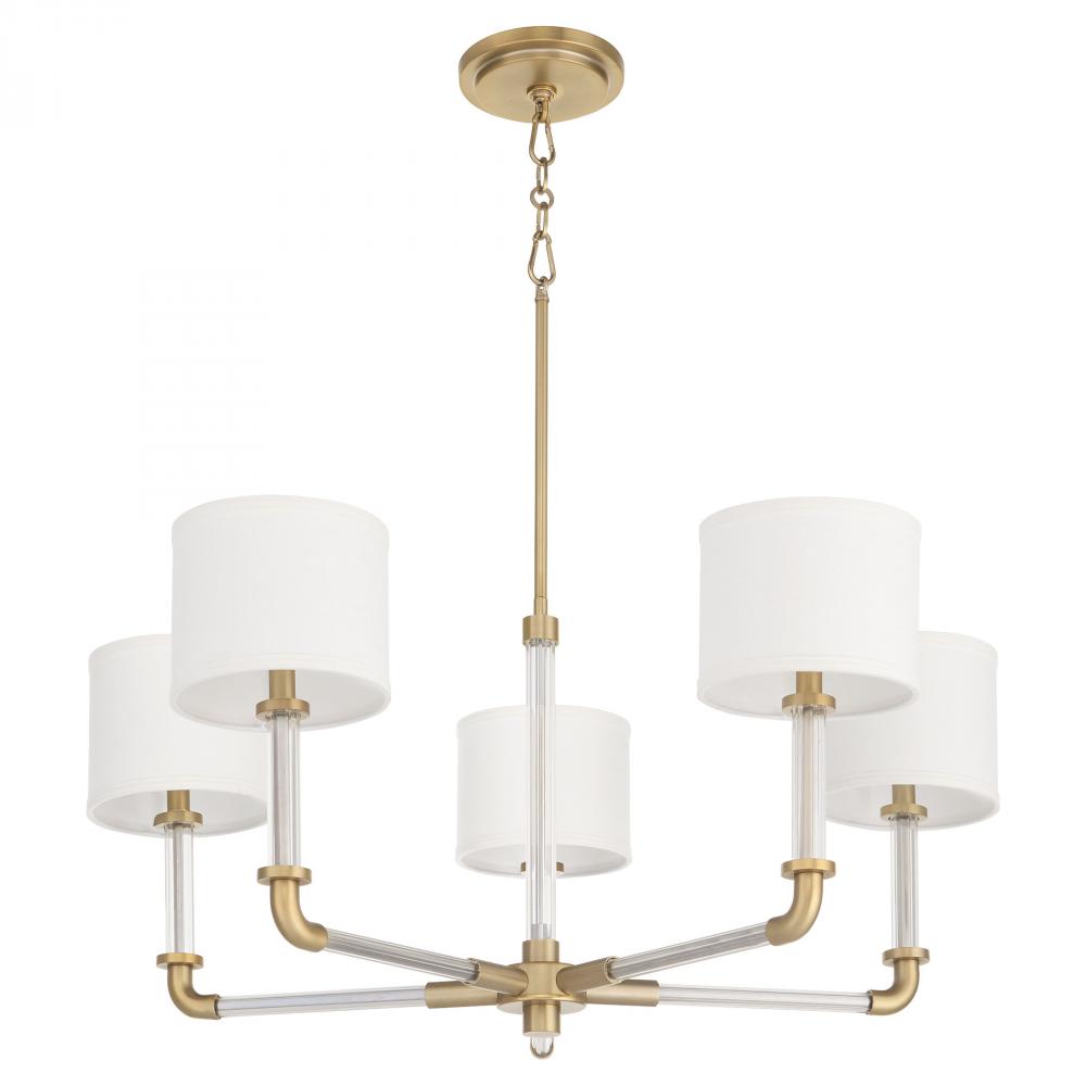 Hightower 5 Light Chandelier Aged Brass