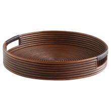 Cyan Designs 11718 - Papeete Round Tray Designed by J Kent Martin Brown - Small