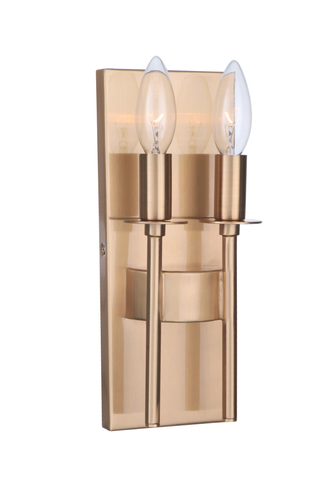 Larrson 2 Light Wall Sconce in Satin Brass