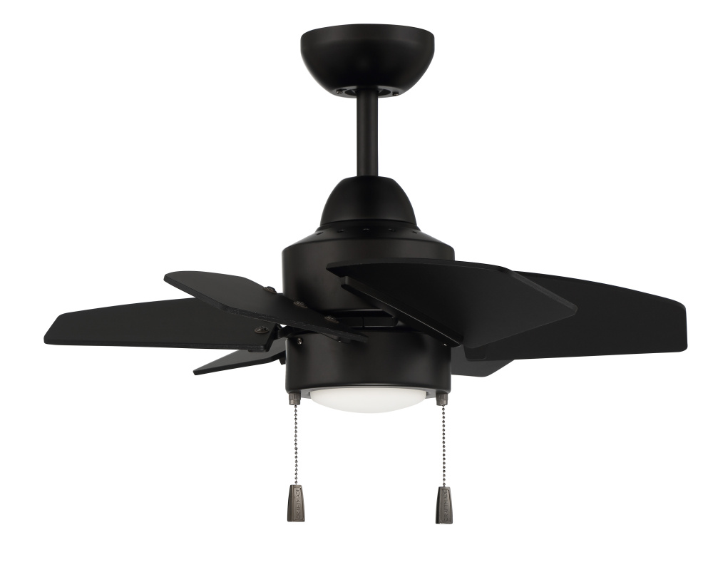 24" Ceiling Fan w/Blades, LED Light Kit, Damp Rated