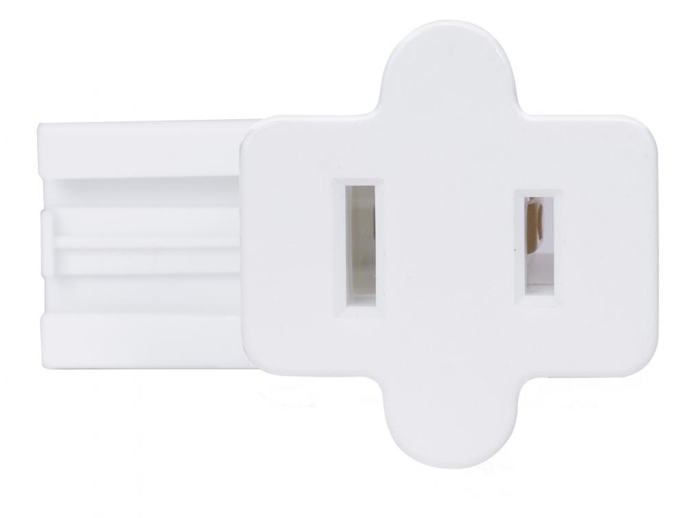 Female Slide Plug; Polarized; 18/2-SPT-1; 6A-125V; White Finish