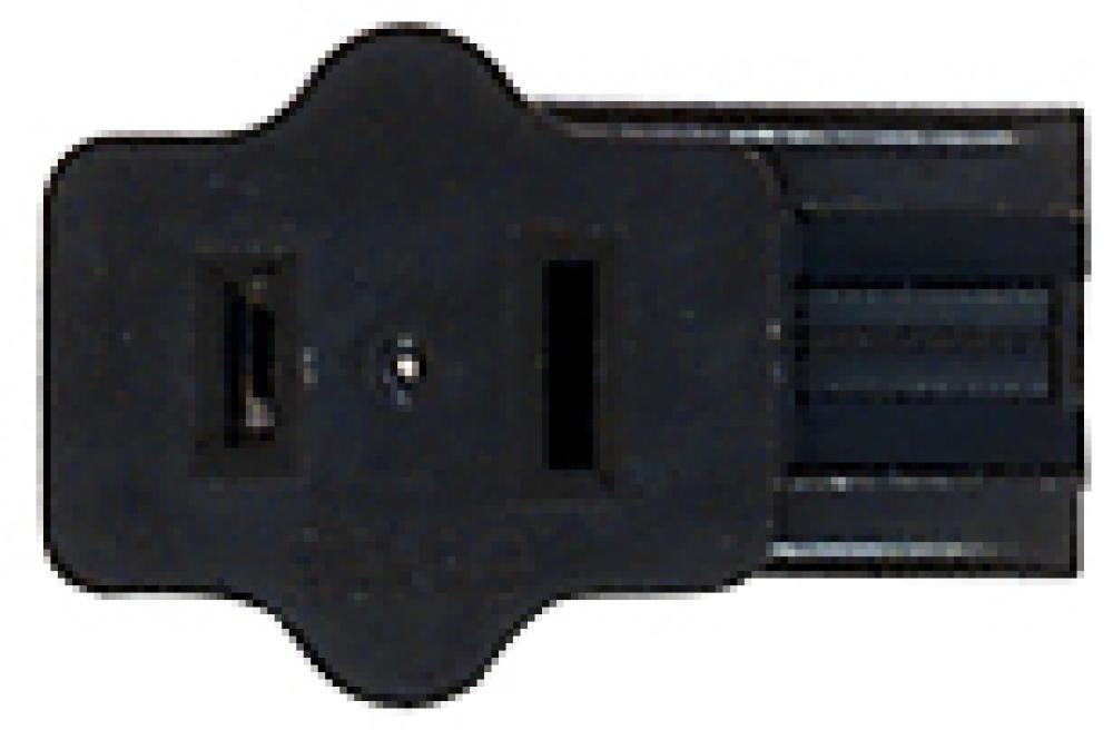 Female Slide Plug; Polarized; 18/2-SPT-1; 6A-125V; Black Finish