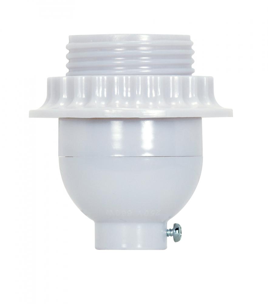 Short Keyless Socket; Phenolic; White Finish; With Set Screw