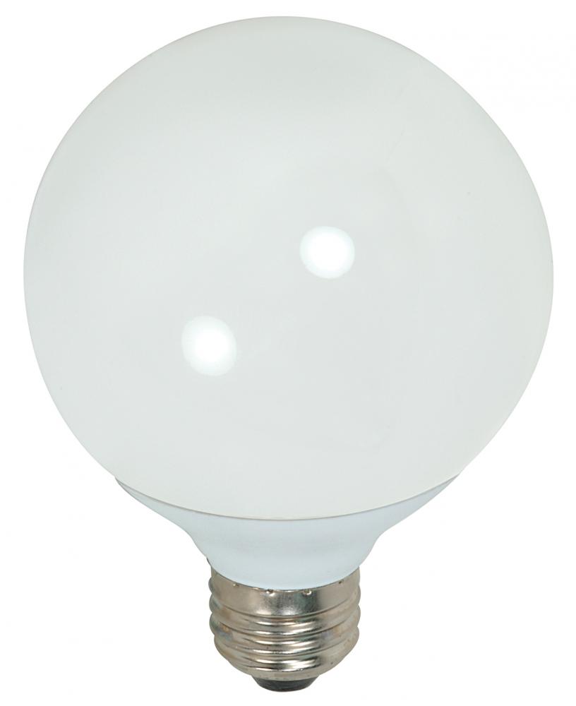 15 Watt; G25 Compact Fluorescent; 4100K; 82 CRI; Medium base; 120 Volt