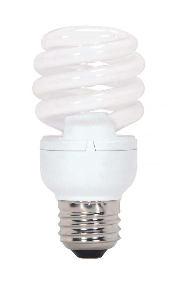 13 Watt; Mini Spiral Compact Fluorescent; 2700K; 80 CRI; Medium base; 120 Volt; 12-pack
