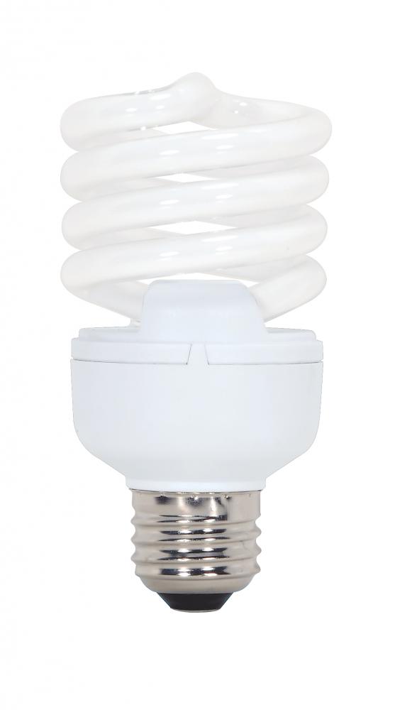 20 Watt; Mini Spiral Compact Fluorescent; 2700K; 80 CRI; Medium base; 120 Volt; 12-pack