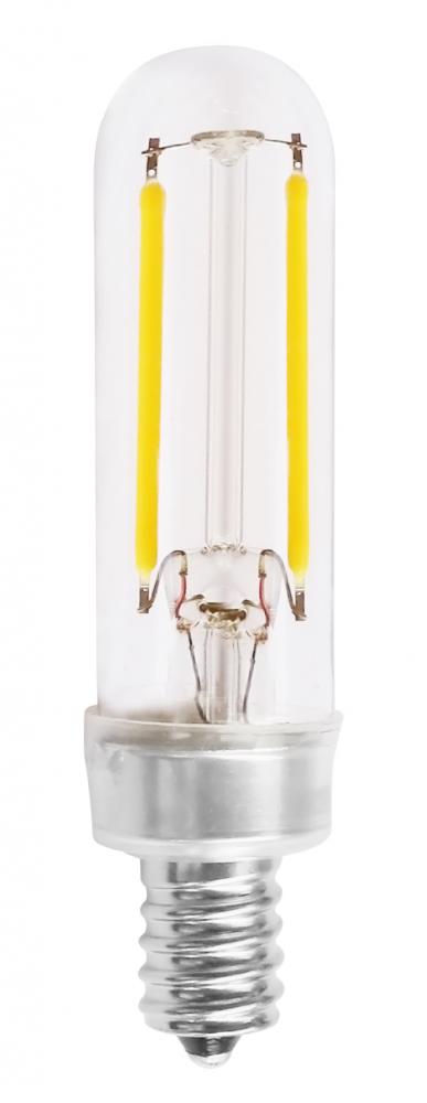 2.5 Watt T6 LED; Clear; Candelabra base; 2700K; 180 Lumens; 120 Volt