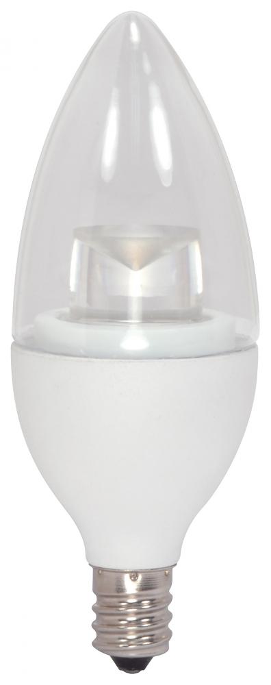 5 Watt; B11 LED; 3000K; Candelabra base; 120 Volt