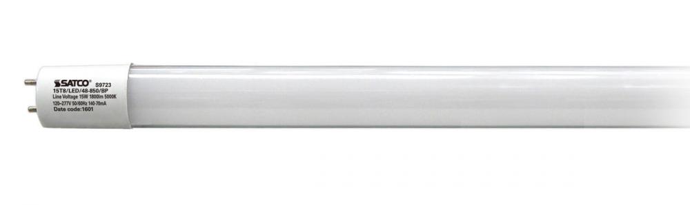 15 Watt T8 LED; Medium bi-pin base; 5000K; 50000 Average rated hours; 1800 Lumens; Type B; Ballast