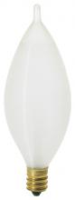 Satco Products Inc. S2704 - 40 Watt C11 Incandescent; Spun White; 4000 Average rated hours; 316 Lumens; Candelabra base; 120