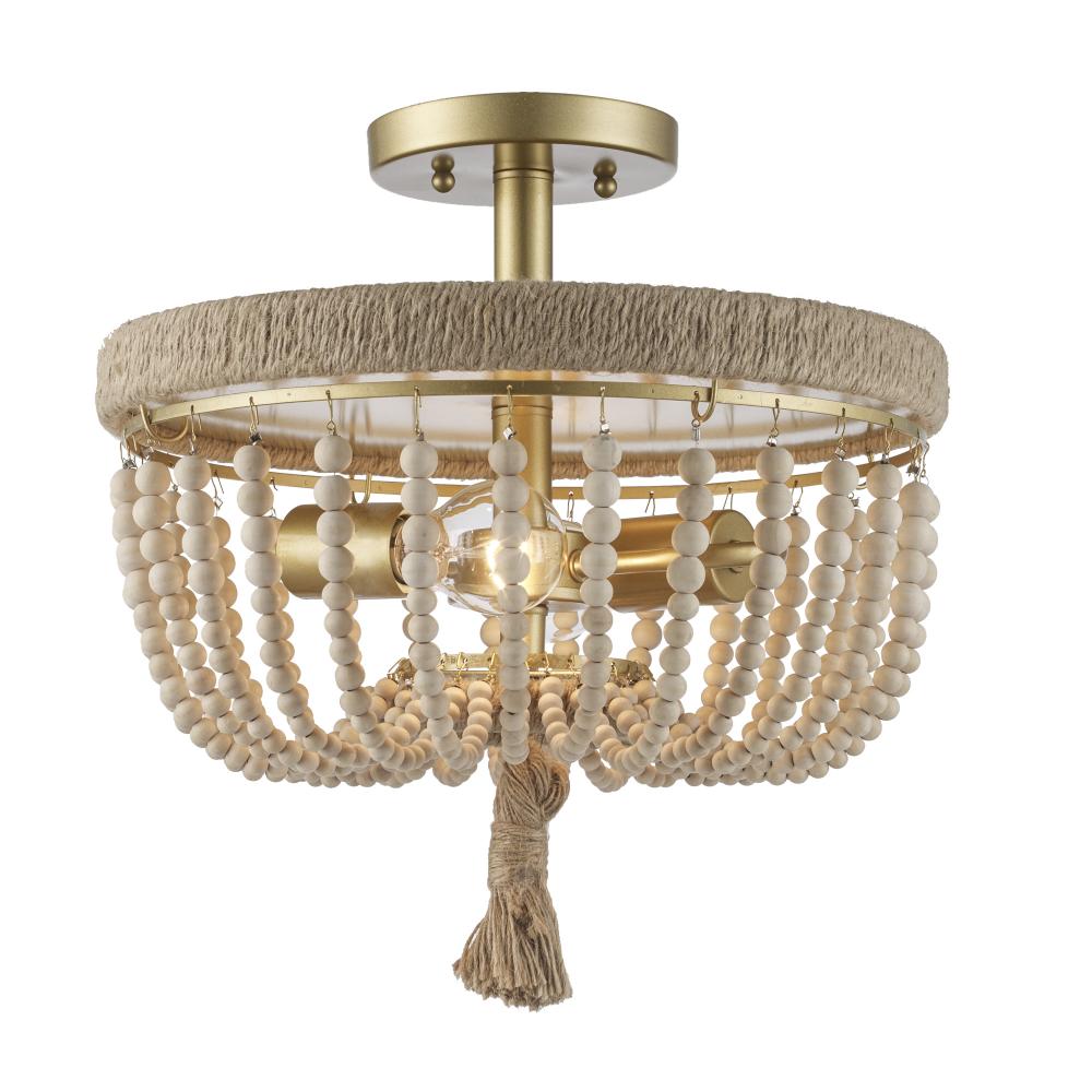 2LT SEMIFLUSH-TWINE+WOOD BEADS