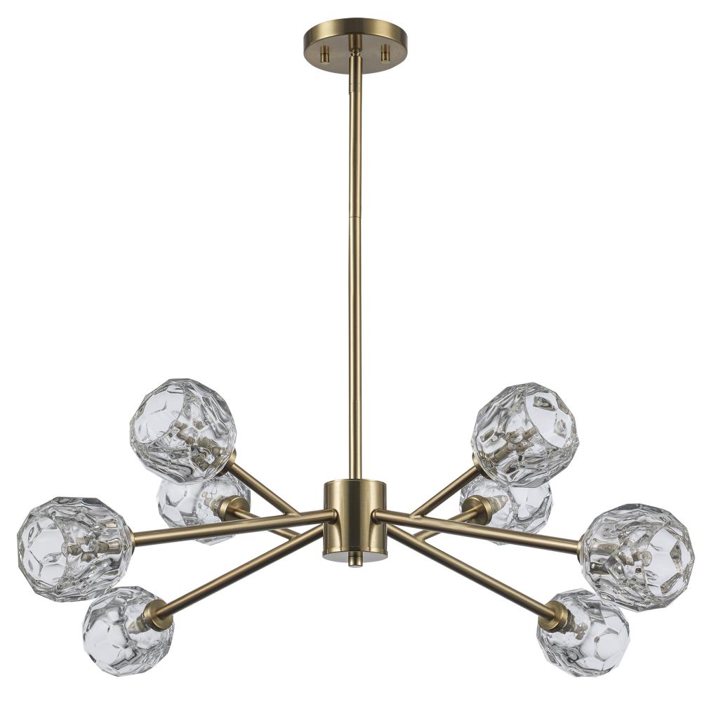 8LT PENDANT-CRYSTAL SHADE-AG