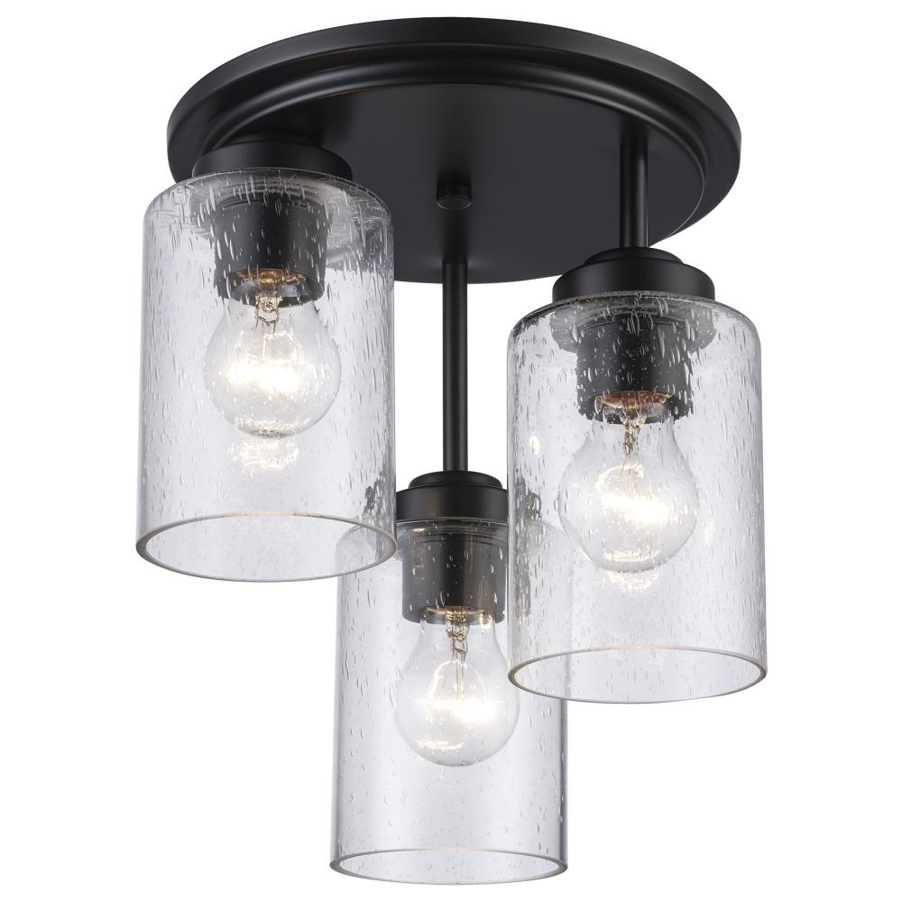 3LT FLUSH-DROP LIGHT-BK-SEEDED
