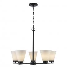 Trans Globe 71805 BK - 5LT CHANDELIER-FLARED GLASS-BK