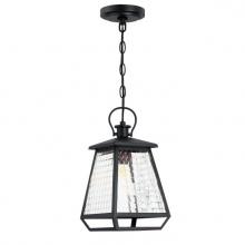 Westinghouse 6112800 - Pendant Textured Black Finish Clear Waffle Glass