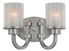 Westinghouse 6302600 - 2 Light Wall Fixture Brushed Nickel Finish Ice Glass