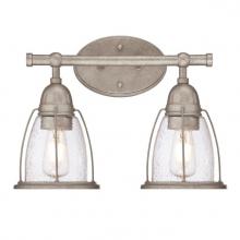 Westinghouse 6350900 - 2 Light Wall Fixture Weathered Steel Finish Clear Seeded Glass