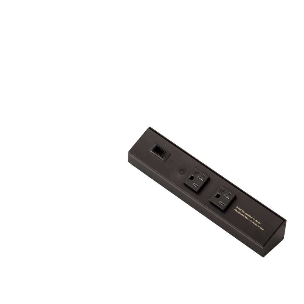 ATOM 10INCH POWER STRIP BLACK FINISH 1 20A TR RECEPTACLE 1 USB 1 RESET SWITCH