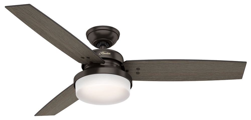 Hunter 52 inch Sentinel Premier Bronze Ceiling Fan with LED Light Kit and Handheld Remote