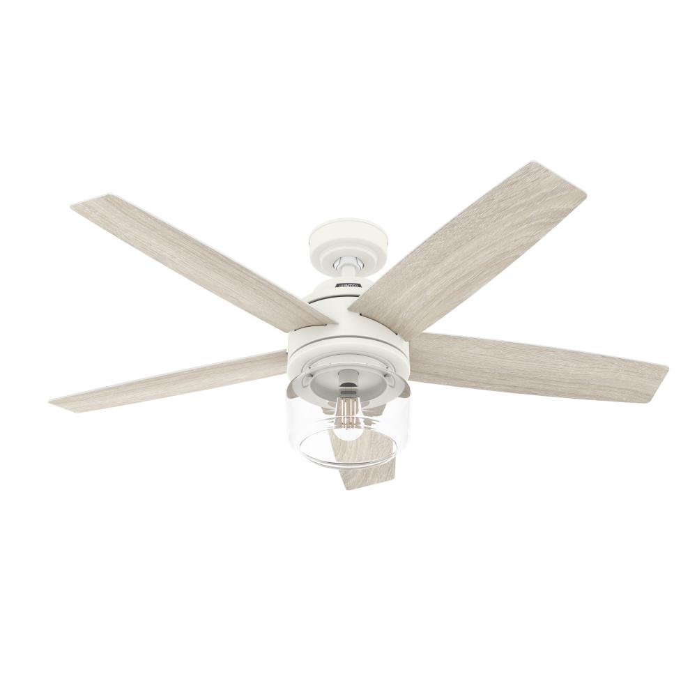 Hunter 52 inch Margo Textured White Ceiling Fan with LED Light Kit and Handheld Remote