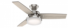 Hunter 50394 - Hunter 44 inch Sentinel Brushed Nickel Ceiling Fan with LED Light Kit and Handheld Remote