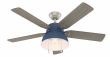 Hunter 50252 - Hunter 52 inch Mill Valley Indigo Blue Damp Rated Ceiling Fan with LED Light Kit and Pull Chain