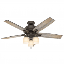 Hunter 53336 - Hunter 52 inch Donegan Onyx Bengal Ceiling Fan with LED Light Kit and Pull Chain