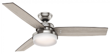Hunter 59157 - Hunter 52 inch Sentinel Brushed Nickel Ceiling Fan with LED Light Kit and Handheld Remote