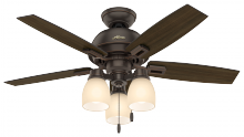 Hunter 52228 - Hunter 44 inch Donegan Onyx Bengal Ceiling Fan with LED Light Kit and Pull Chain