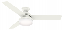 Hunter 59169 - Hunter 52 inch Sentinel Fresh White Ceiling Fan with LED Light Kit and Handheld Remote