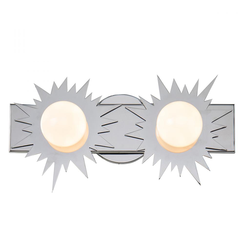 Soleil 2 Light Bath Vanity Silver Star In Polished Chrome