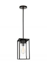 Visual Comfort & Co. Studio Collection 6231101-71 - Vado modern 1-light outdoor pendant lantern in antique bronze finish with clear glass shade