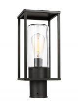 Visual Comfort & Co. Studio Collection 8231101EN7-71 - Vado transitional 1-light LED outdoor exterior post lantern in antique bronze finish with clear glas